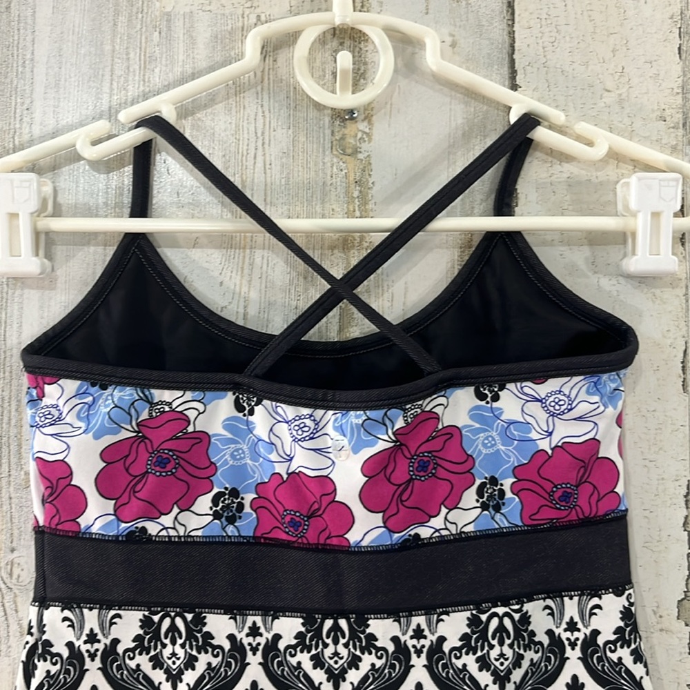 Soybu Womens Tank Top Size Small Floral Damask Print Black White Yoga Workout - Picture 10 of 10